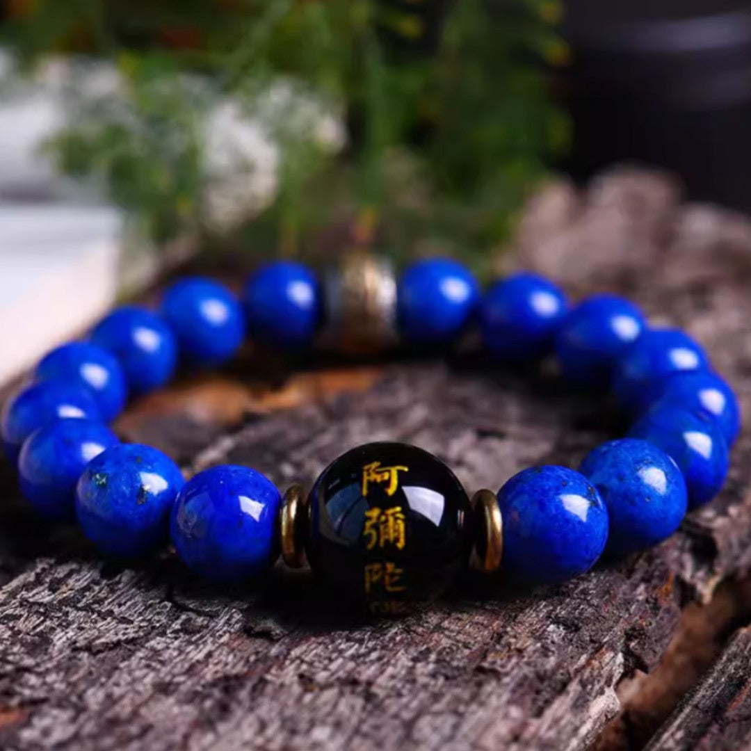 Grade A Lapis Lazuli Buddha Beads Bracelet